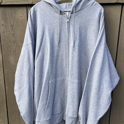 Hanes Ultimate Cotton Hooded Hoodie Full Zipper Gray Sweatshirt Size 3XL