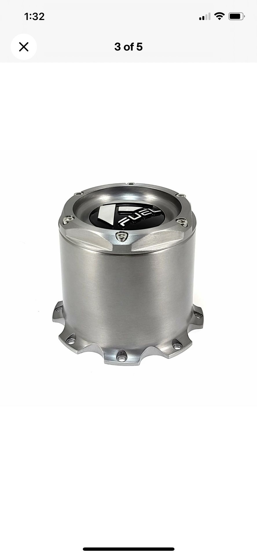 Fuel Machined Grey Center Cap 6-5/16” OD Dually For D693 Blitz Platinum