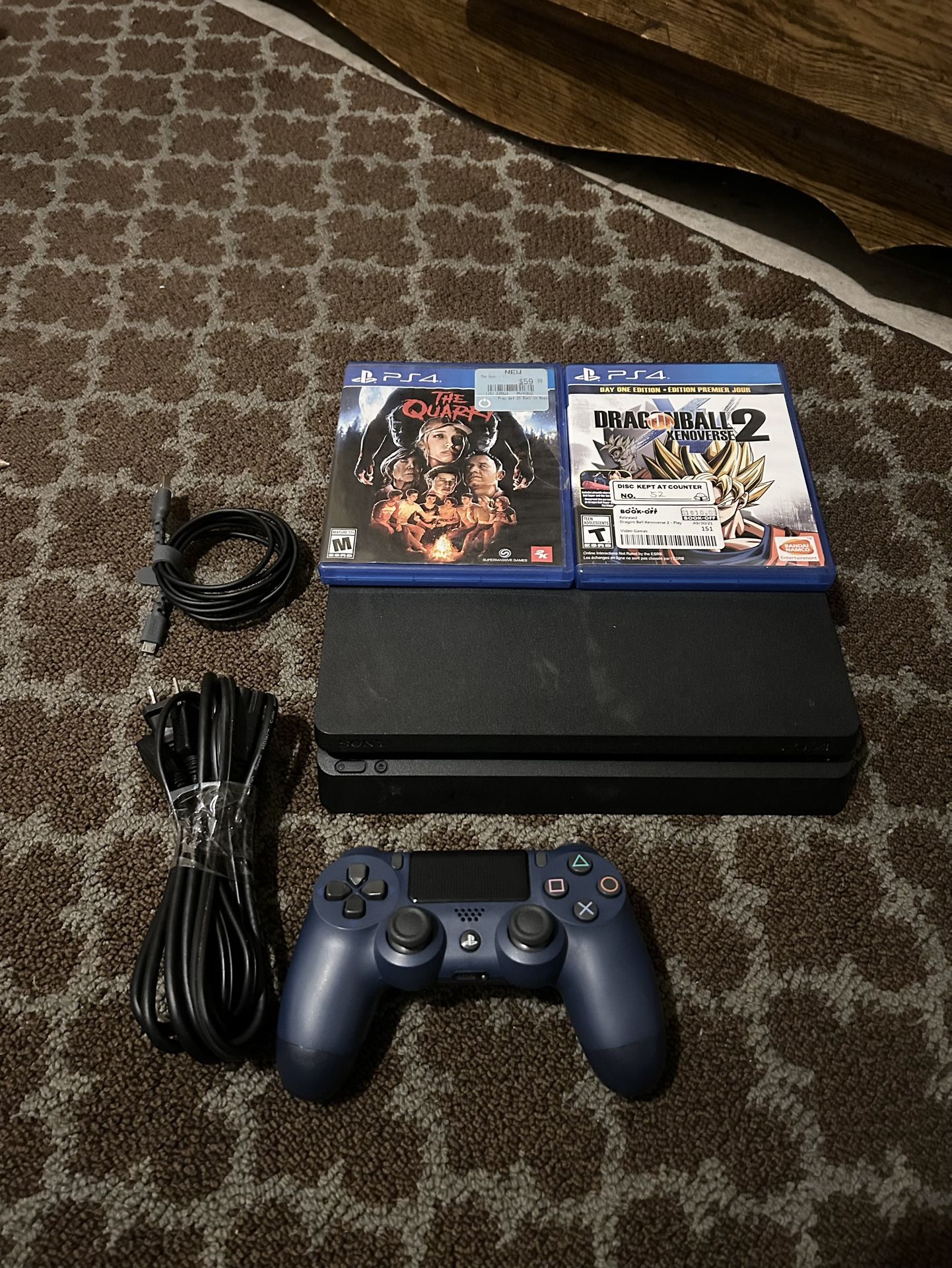 PS4 Slim Bundle – Includes Controller & Games (Last of Us & Friday the 13th)