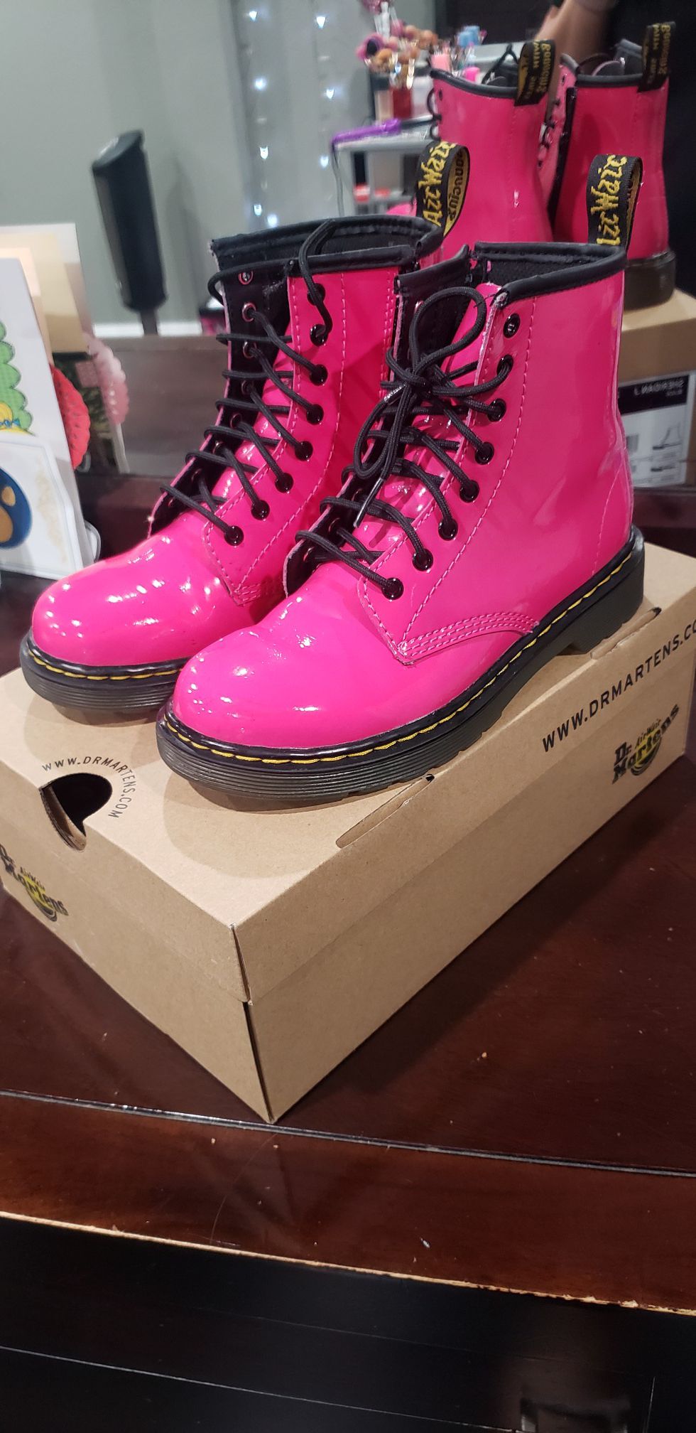 Dr marten pink girls boots