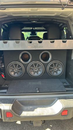 Three Licker Comp CVX 10 inch subwoofers in custom box