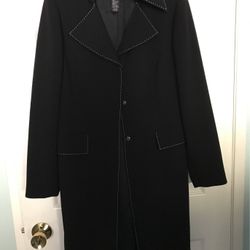 Lined Black Overcoat By INC Size 6