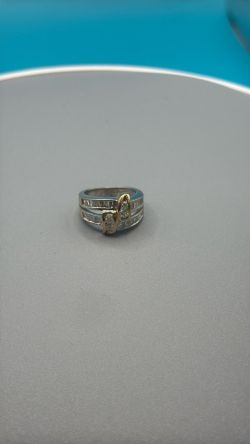 14k 2t 7.3g .90 CTW Bag and BR Cluster Ring