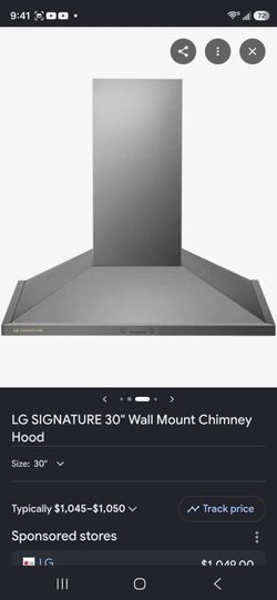 LG signature range hood 30in stainless steel