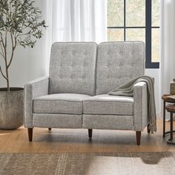 Brand New Recliner Loveseat - Noble House Craigue 2-Seat Push Back Recliner, Light Gray