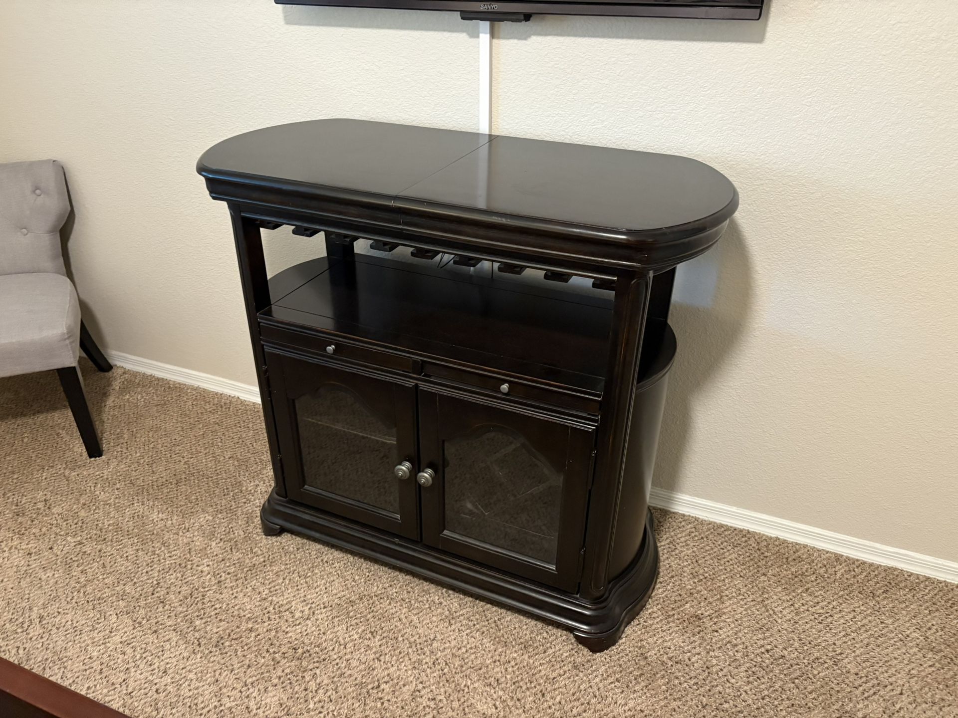 Dark Wood Bar Console Table