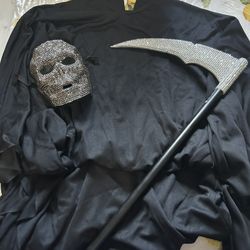 Rhinestone Adult Grim Reaper skeleton Halloween costume
