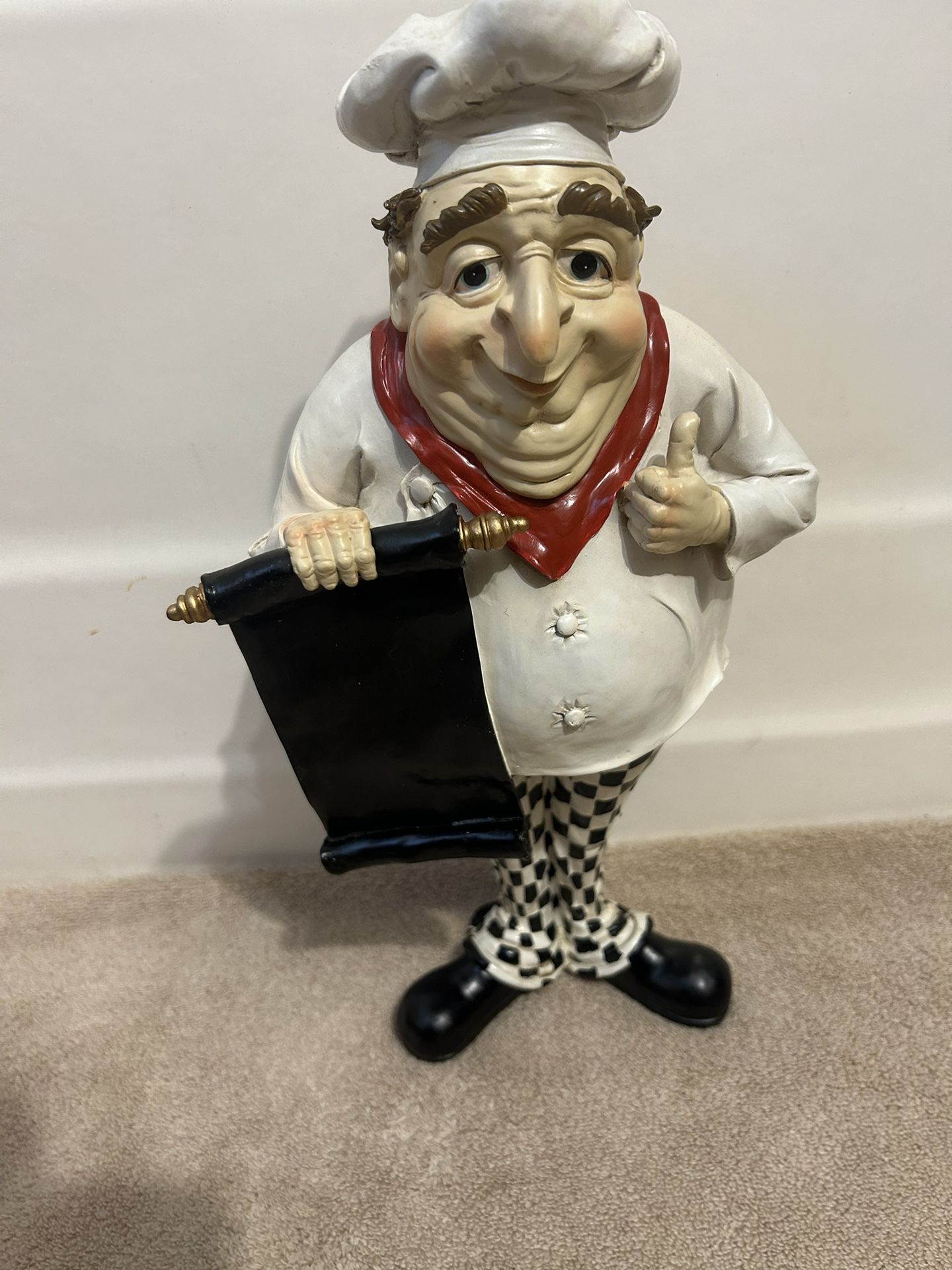 Bistro Chef Kitchen Decoration Statue Made Of Resin Measures: 13 1/2” (L) 6 1/2” (W)