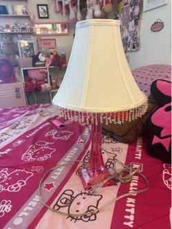 pink beaded princess lamp