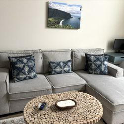 Light Gray 2 Piece Sectional with Pull Out Sleeper