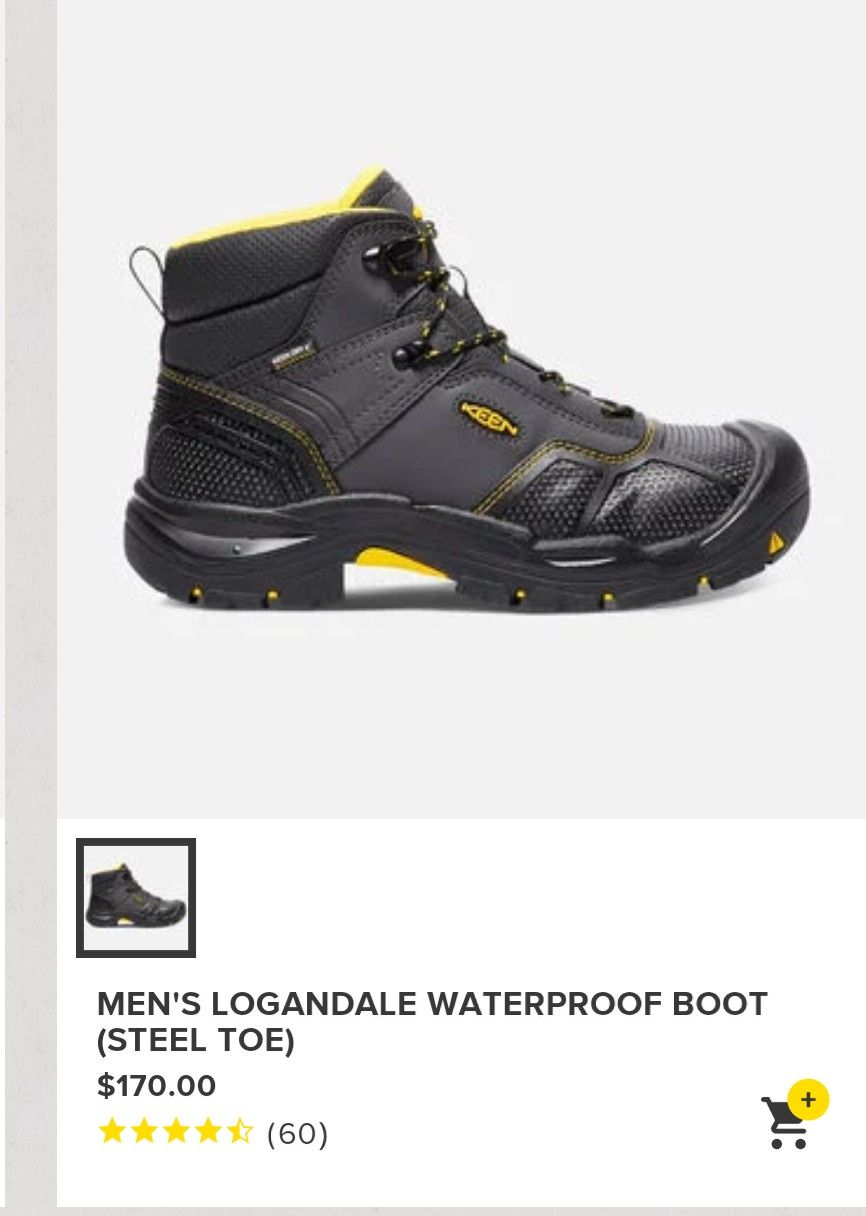 Keen steel toed waterproof work boots