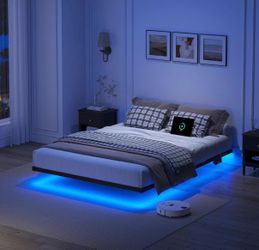 Floating Bed Frame w/ LED, Full Size