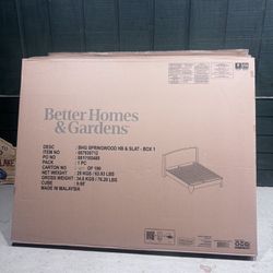 Upholstered Queen Bed (Oak/Cream)