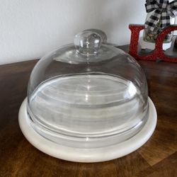 Marble Cheese Board With Glass Lid