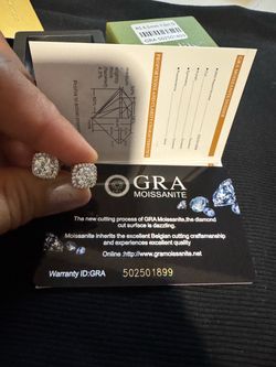 GRA Moissanite Halo Stud Earrings 1ct