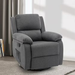 Swivel Rocker Small Recliner Chair for Small Spaces for Living Room,Nursery，Grey