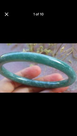 Green Certificate Jadeite Bangle jade Bracelet 64mm 7.75 inches