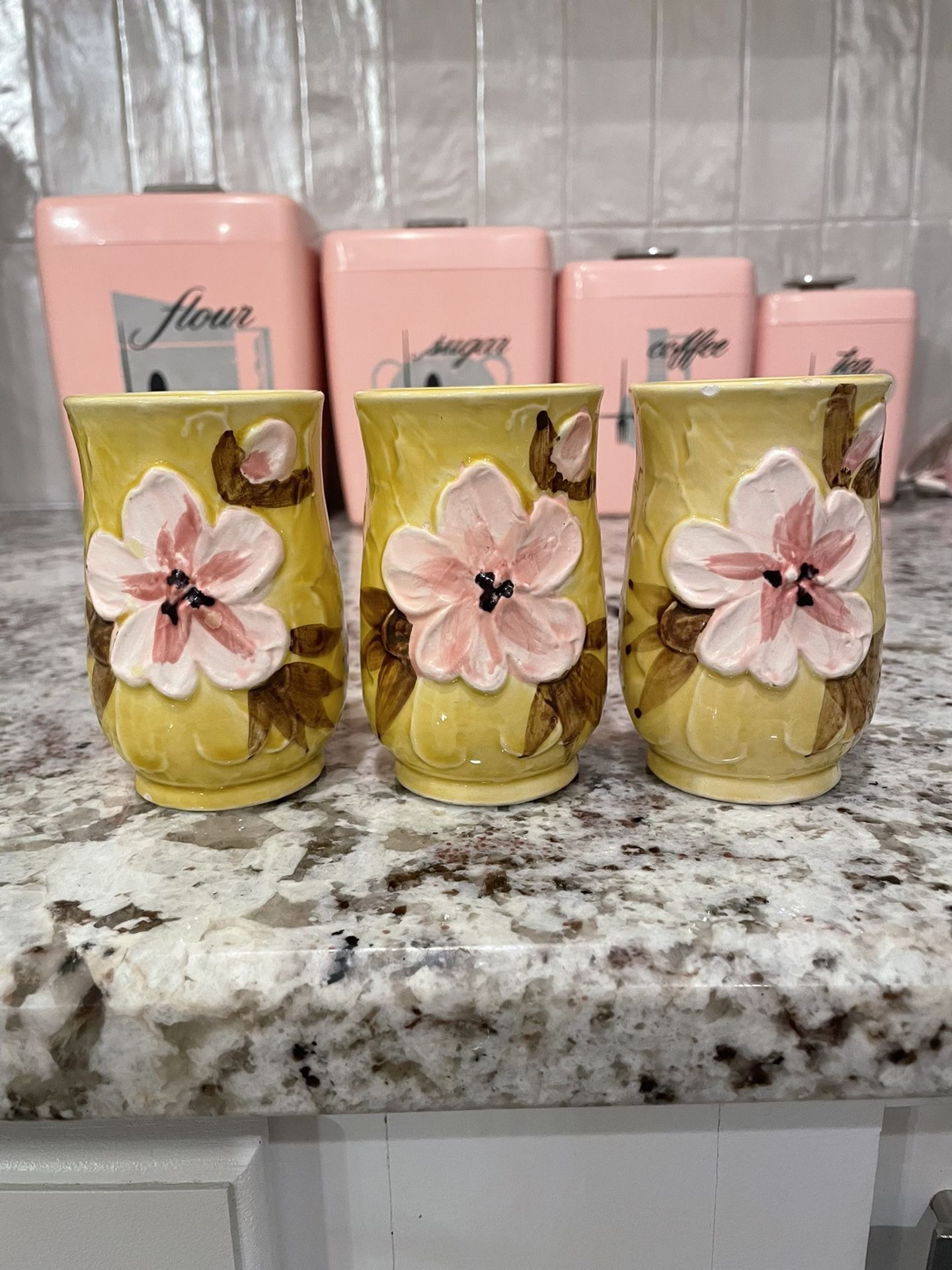 Napco Ware Vintage Small Flower Floral Cups