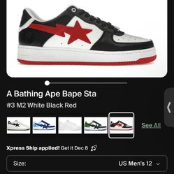 Bape Shoes RED AND BLACK
