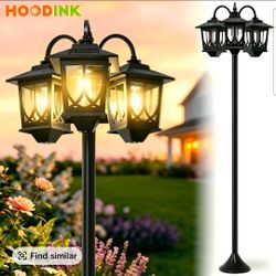 Solar Lamp Post with 3-Head Waterproof Outdoor With 60 Lumen for Lawn, Backyard Walkway Mother's Day