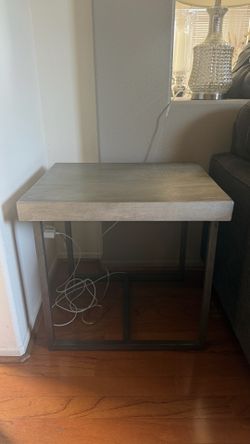 Wood and Metal End Table