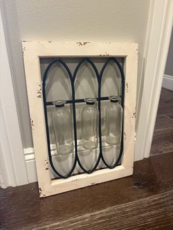 Farmhouse Window Frame Bud Vase Wall Decor