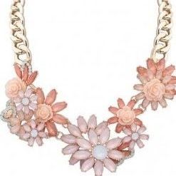 Bold Statement Flower Gold Tone Thick Chain Necklace