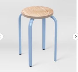 Set of 2 Plywood with Metal Base Stacking Stool Blue - Room Essentials             Tags  Furniture, desk, chair, kids, boy, girl, table, bench