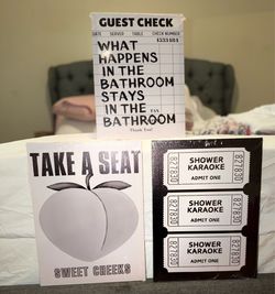 Funny Bathroom Wall Sign Set of 3