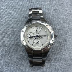 Seiko Chronograph Watch – Stainless Steel (Brand New Battery)