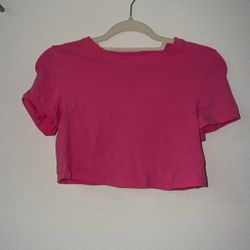 Skims Cropped Pink Tee
