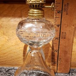 Miniature Kerosene oil Lamp Grecian Greek Key