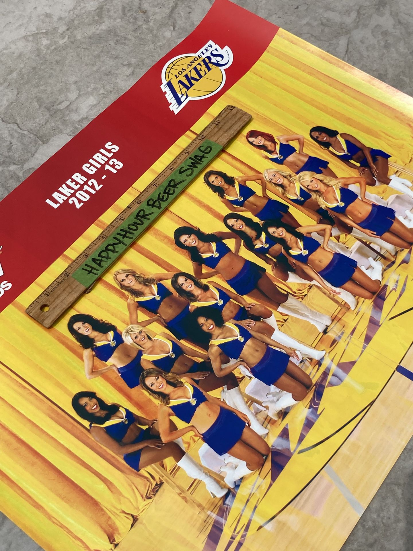 🔥 NOS Budweiser Lakers Cheerleaders Paper Beer Poster Sign