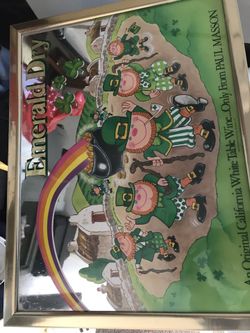 Vintage st Patrick’s day bar mirror $50