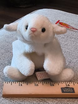 RETIRED RARE 1996 Fleece The Lamb Ty Beanie Baby TAG PELLETS