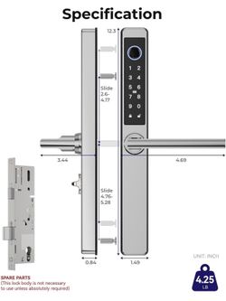 Electronic Smart Door Lock Fingerprint Door Lock with Keypad，Smart Lock for Front Door Children Proof IC Card, App Control & Mechanical Key
