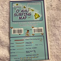 Surf Map Oahu Frankie’s Waterproof Map New 