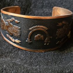 vintage solid copper cuff bracelet