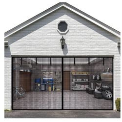 arage Door Screen for 1 Car Garage Doors 8x7FT- Reinforced Fiberglass Door Screen,Stronger High Energy Magnets ， Magnetic Screen Door