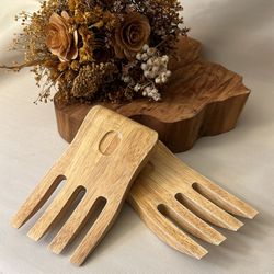 Set Of 2 Wooden Salad Tosser