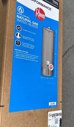 Water heater in box , 40 gal, gas