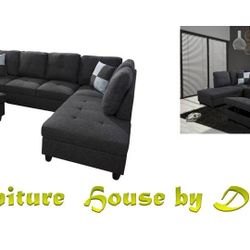 Seactioan Sofa Couch 3Pc With ottoman And 2 Pillows