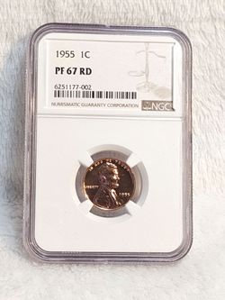 #685 Wheat 1955 PF 67 Red coin