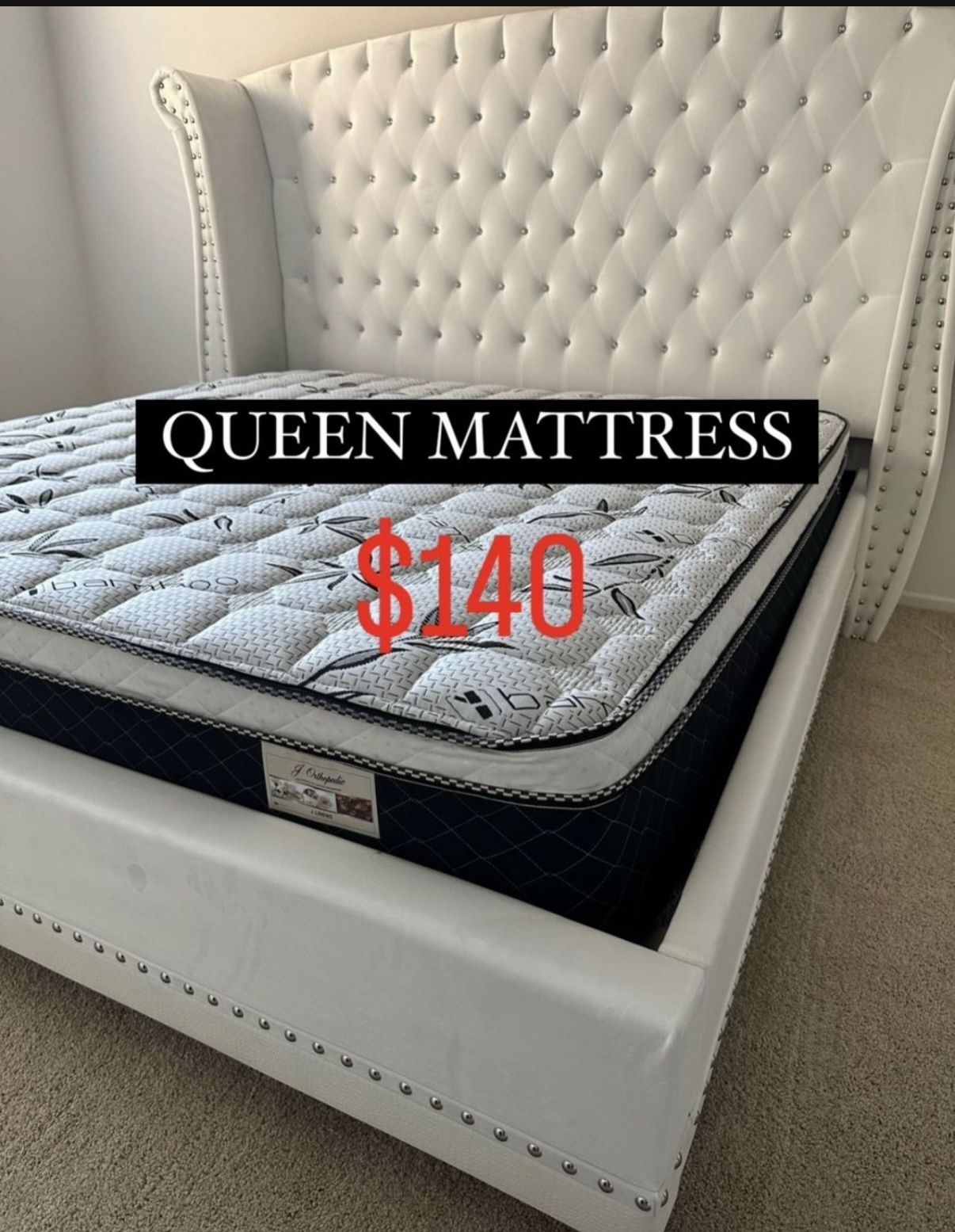BRAND NEW PILLOW TOP MATTRESSES ✅ COLCHONES NUEVOS PILLOW TOP 💯‼️ QUEEN SIZE $140 ❌ $200 With Box Spring FULL SIZE $120 ❌ $180 With Box Spring💥