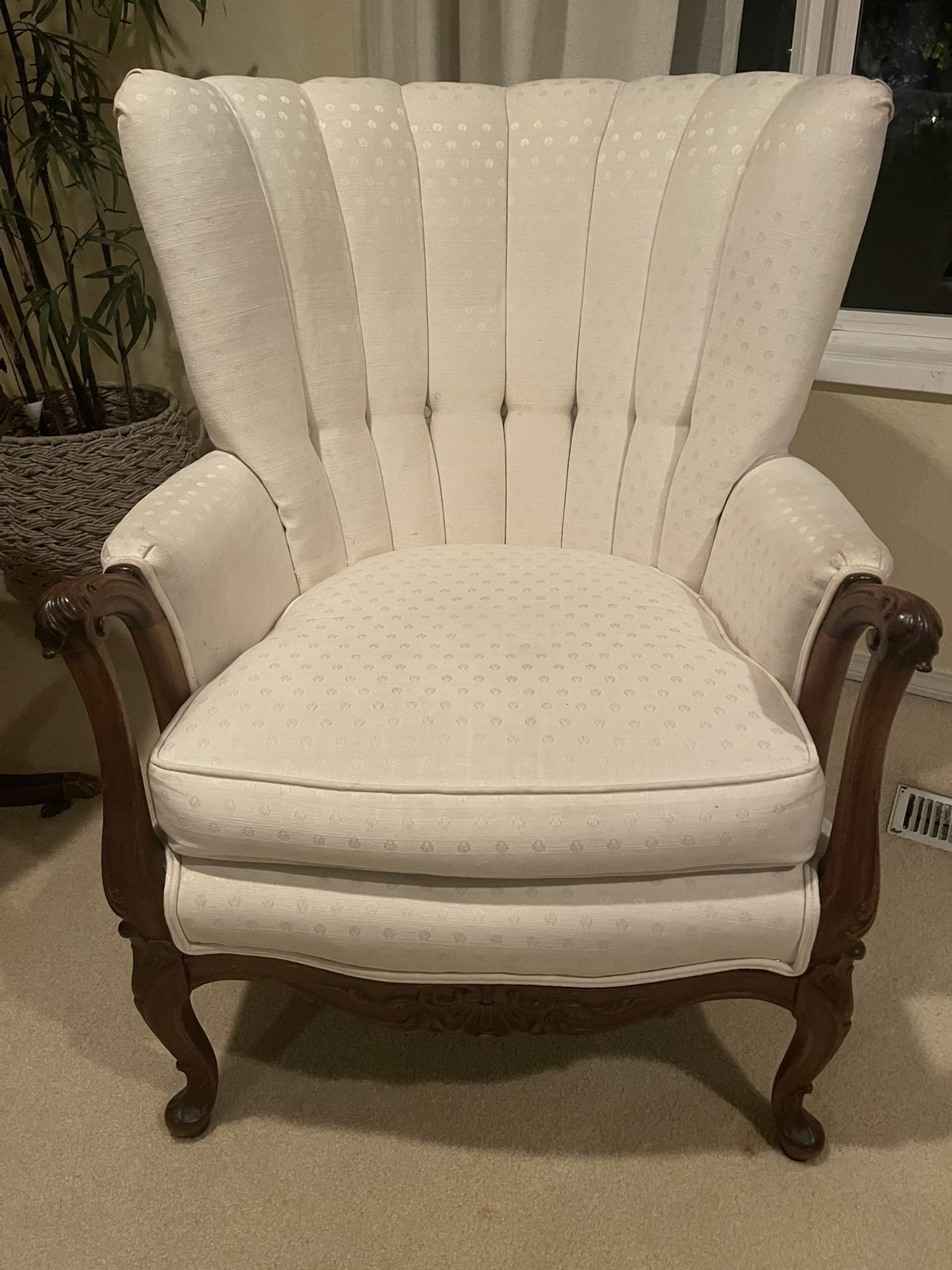 antique White Wing Back Chair