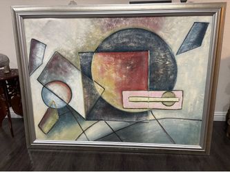 Framed abstract canvas