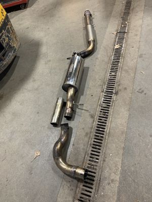 Photo MK4 gti cat back exhaust name brand god speed 3”