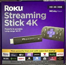 Roku Streaming Stick 4K 3820R2 w/ Voice Remote – Dolby Vision HDR/4K/HD