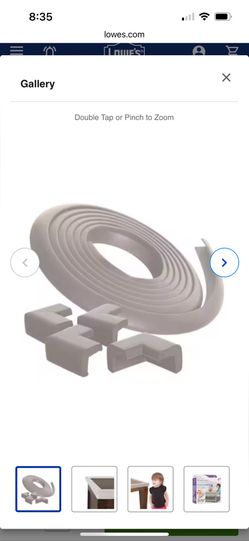 Dreambaby Child Safety Foam Bump-Guard Furniture Kit - Gray Corner Cushions - Easy Install & Remove - Flame Retardant - Adhesive Tape - 6.5ft Roll