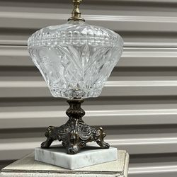 Antique Crystal Compote / Candy Dish with Lid